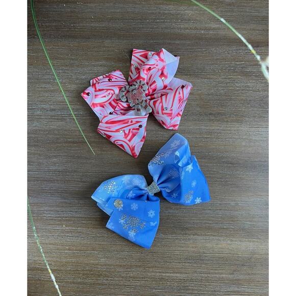 Set of 2 very lovely Christmas hair bows - Picture 3 of 4